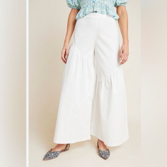 Anthropologie Pants - Anthropologie Corfu Ivory Wide Leg Pants, White Size 4